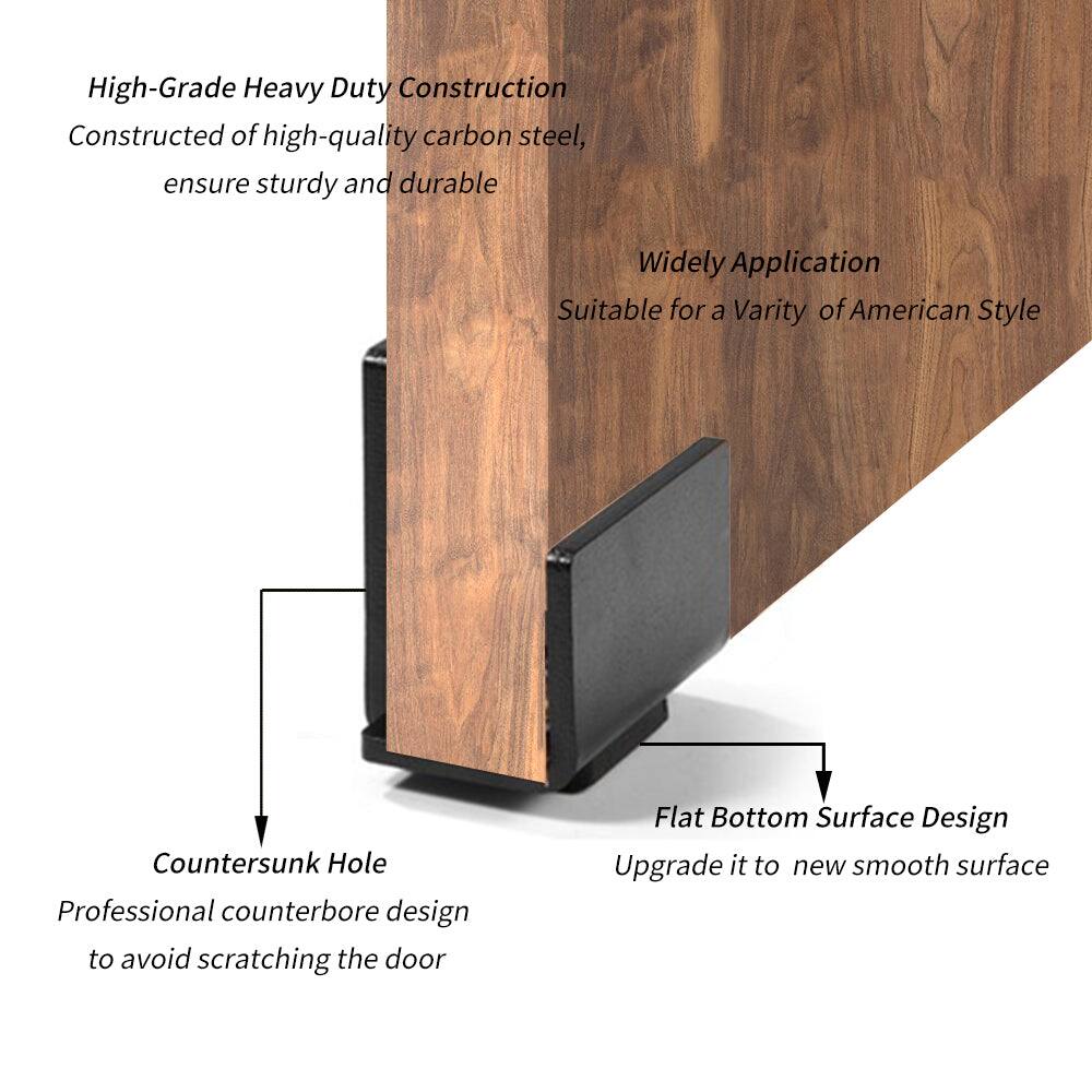 High-Grade Heavy Duty Construction  
Constructed of high-quality carbon steel, ensure sturdy and durable  

Widely Application  
Suitable for a Variety of American Style  

Countersunk Hole  
Professional counterbore design to avoid scratching the door  

Flat Bottom Surface Design  
Upgrade it to new smooth surface