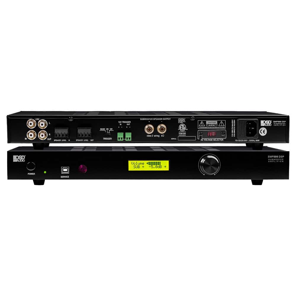 OSD Audio - SMP500 DSP Mono Class D Subwoofer Amplifier, 800W Peak at 4 Ohms, 1U Rack Mountable - Black