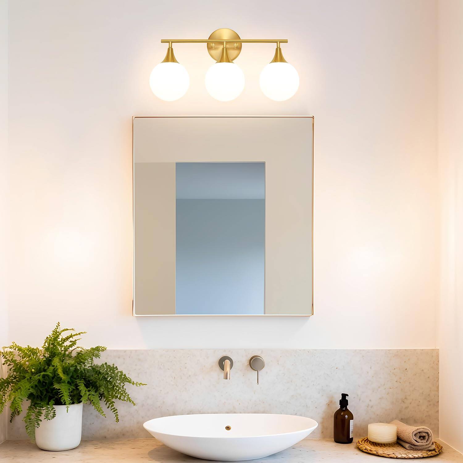 Alt View 3. HM 1810 - Modern Brushed Bathroom Vanity Light Energy Efficient G Base Lighting Fixtures Over Mirror Anti glare Inc - Black 2 light.