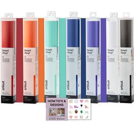 Cricut - Smart Vinyl Rolls - 12in x 3ft Rainbow Vinyl Roll Bundle, 6 Count