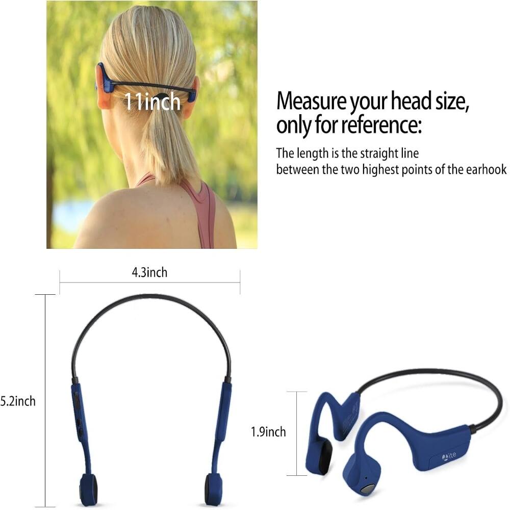 11 inch

Measure your head size, only for reference: The length is the straight line between the two highest points of the earhook

4.3 inch
5.2 inch
1.9 inch