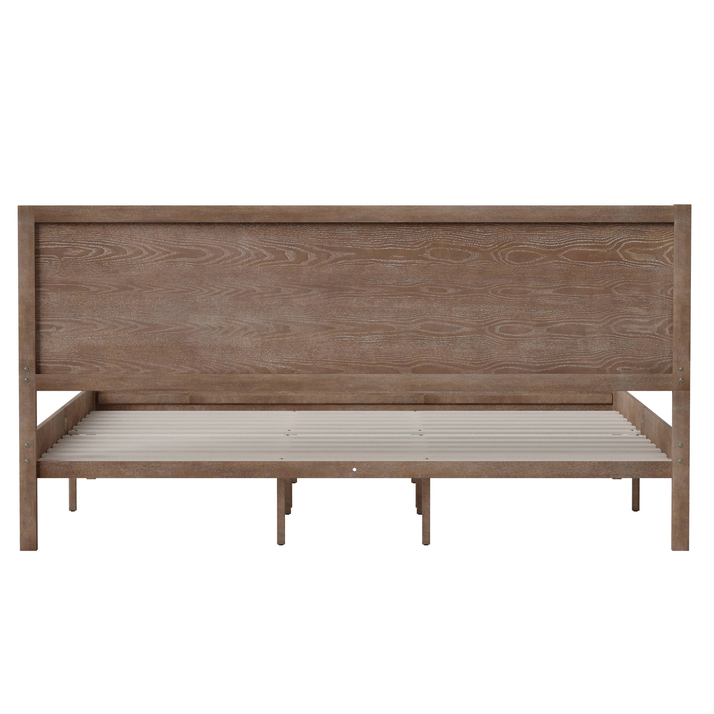 Alt View 7. Emma + Oliver - Ashton Classic Wooden Platform Bed with Headboard - Light Brown.