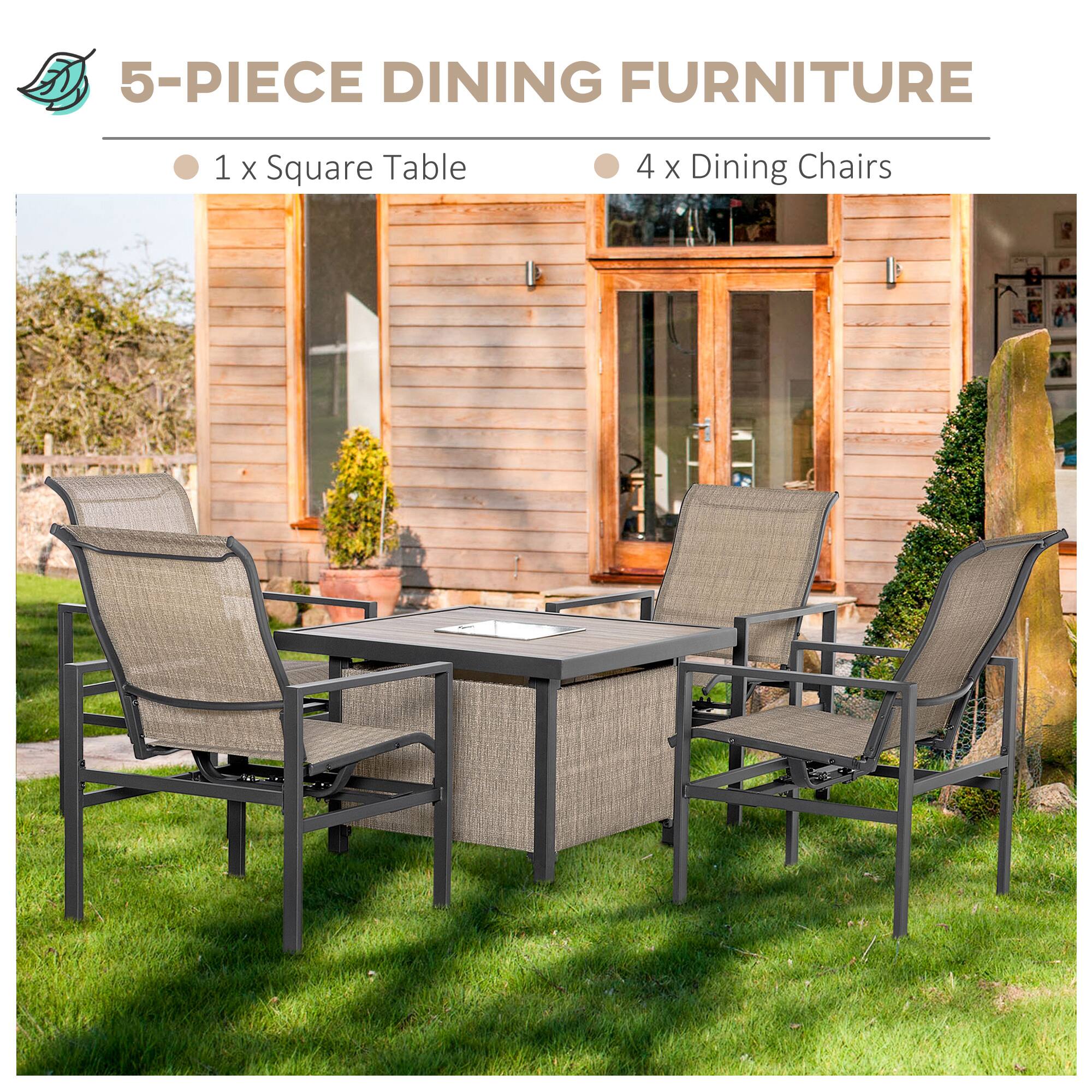 5-PIECE DINING FURNITURE
1 x Square Table
4 x Dining Chairs