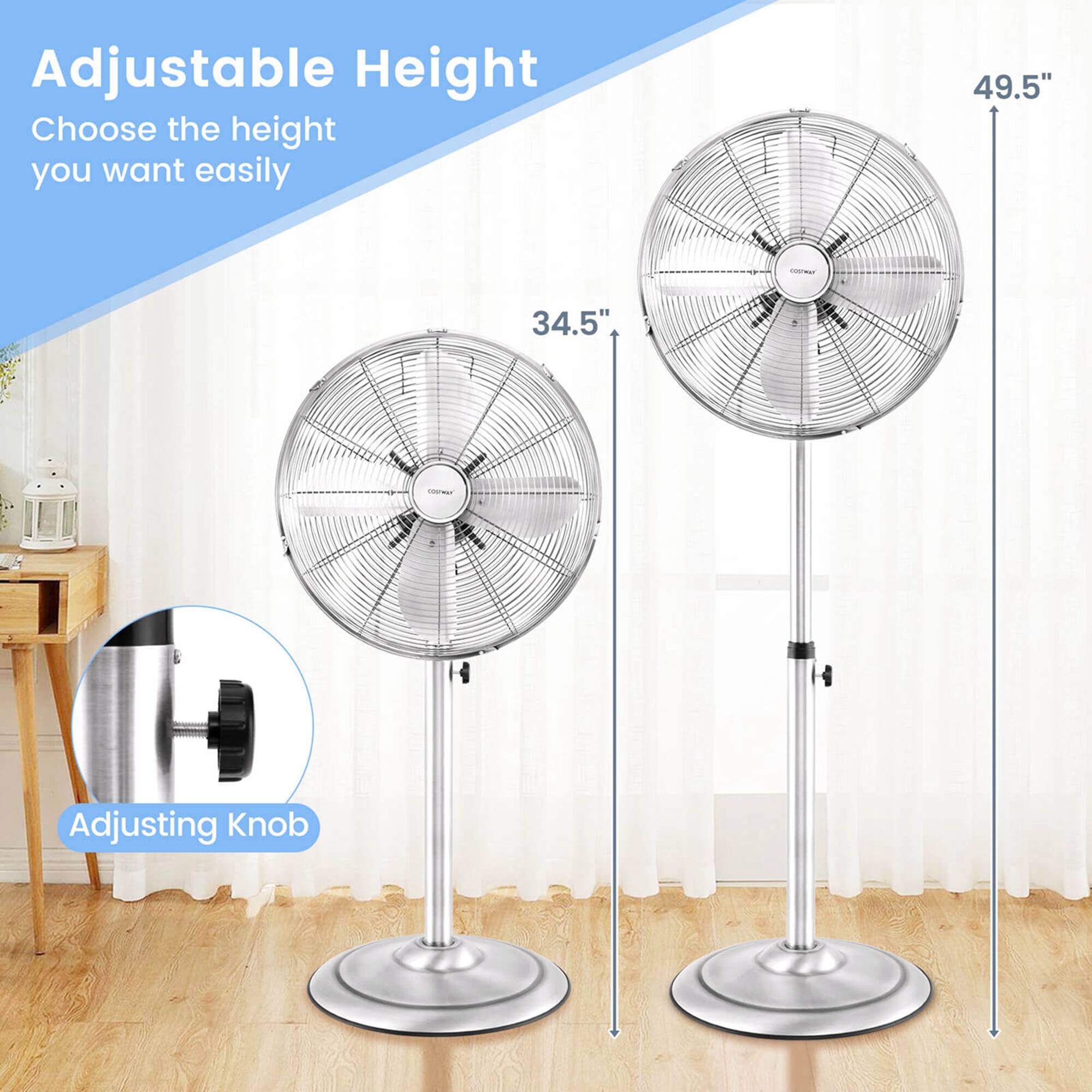 Adjustable Height: Choose the height you want easily. I 49.5" Mr 34.5" Adjusting Knob.