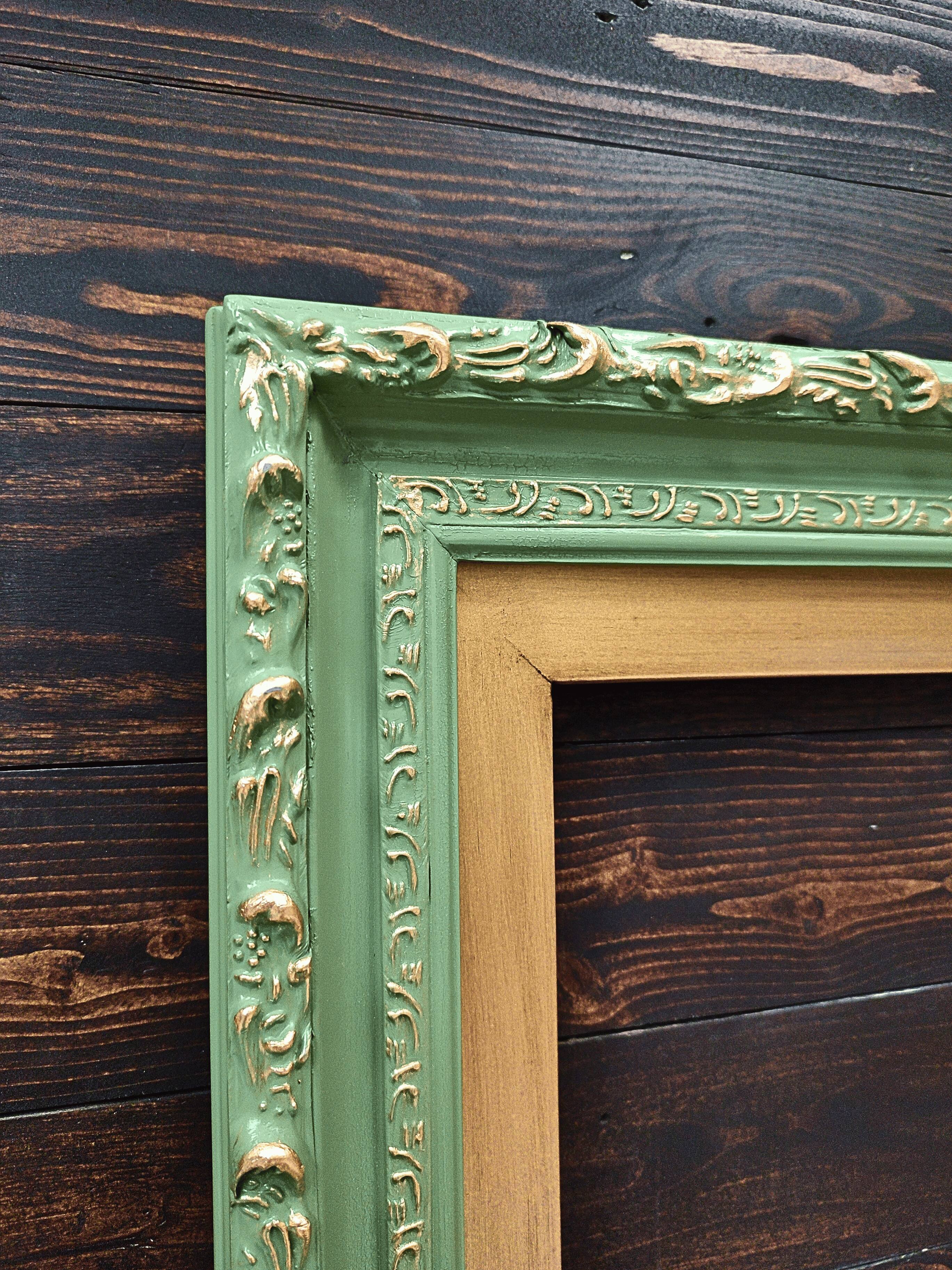 Alt View 10. LAREDO FRAME FACTORY - 65 inch Hisense Canvas TV Ornate frame, Canvas TV by Hisense - CACTUS VALLEY GREEN WITH GOLD.