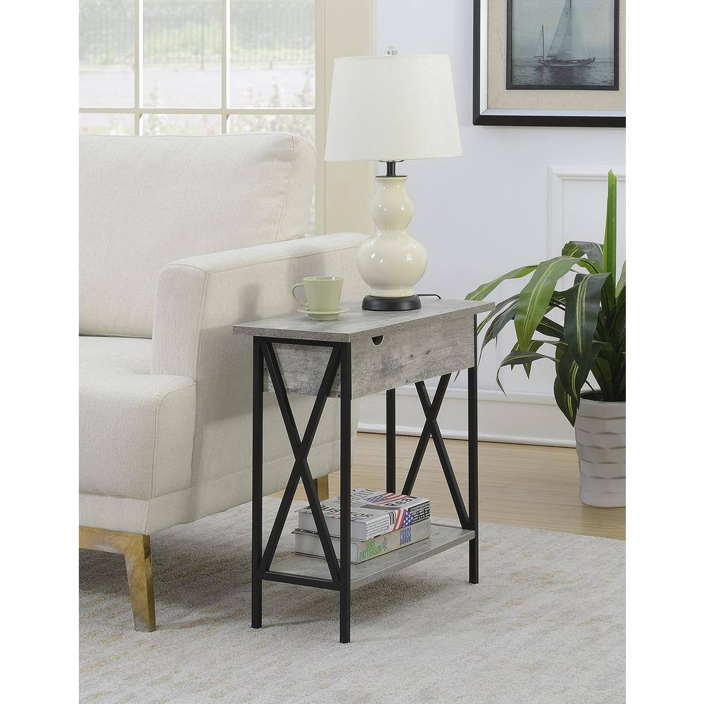 Angle. Convenience Concepts - Tucson Electric Flip Top Table - Faux Birch/Black.