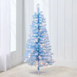 Best Choice Products - 4ft Pre-lit Colored Christmas Tree, Artificial Tree Holiday Decor w/ LED Lights - Baby Blue