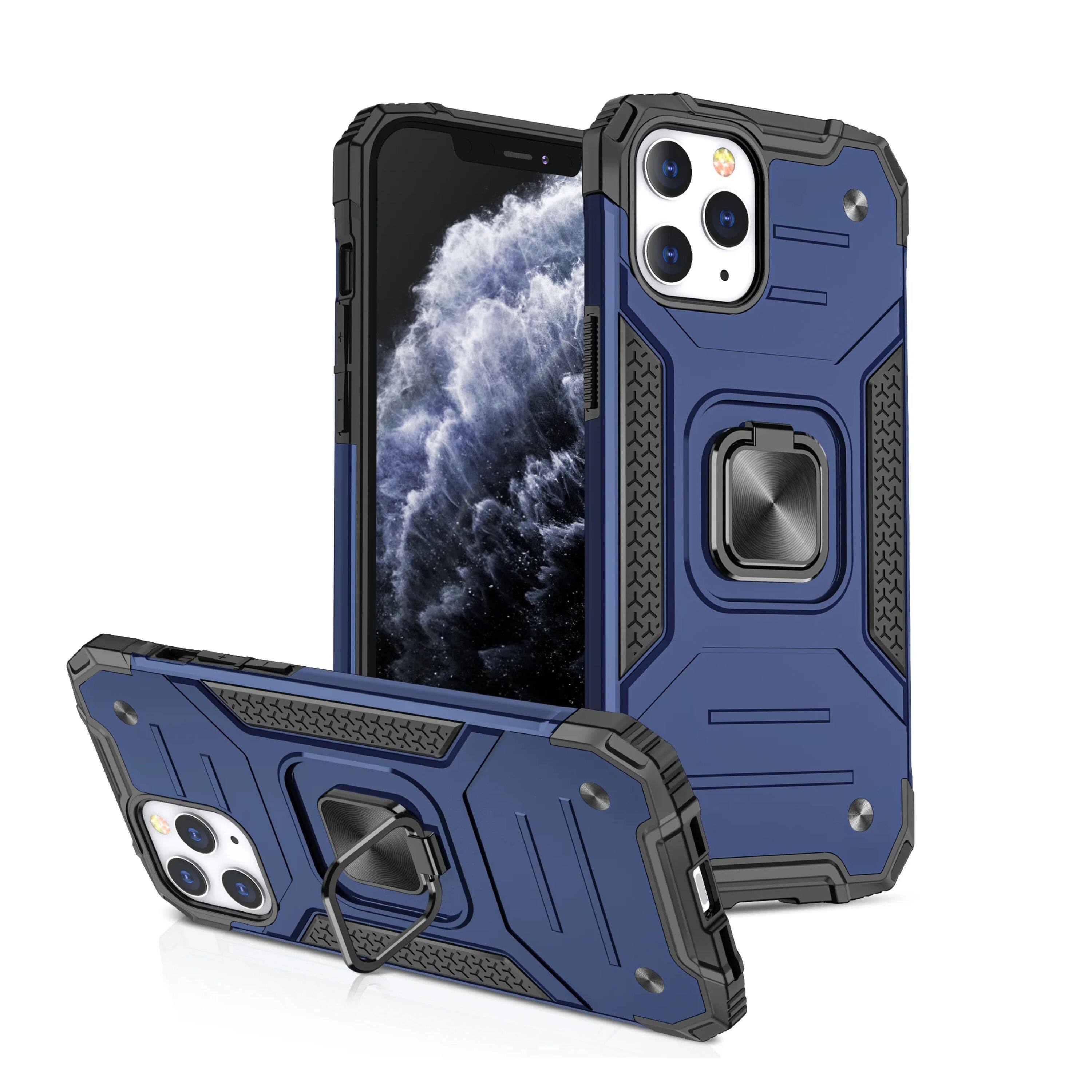 Kitcheniva - Magnetic Kickstand Shockproof Hybrid Phone Case With 2 Pcs Tempered Glass For iPhone 15 - Blue price history on PriceWatchPro