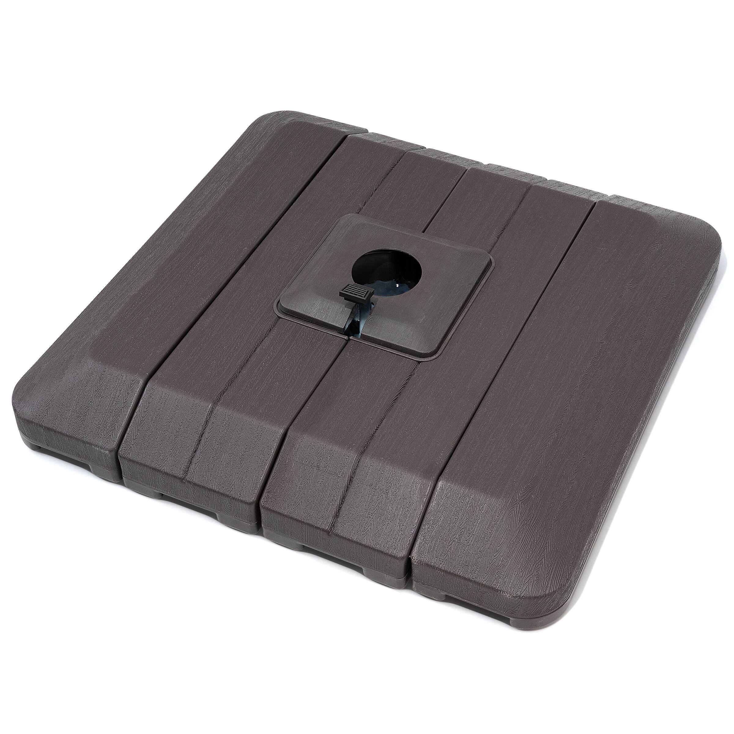 Back. Crestlive Products - Crestlive Products 4-Piece Heavy Duty 240lbs Fillable Water & Sand Square Cantilever Umbrella Base - Brown.