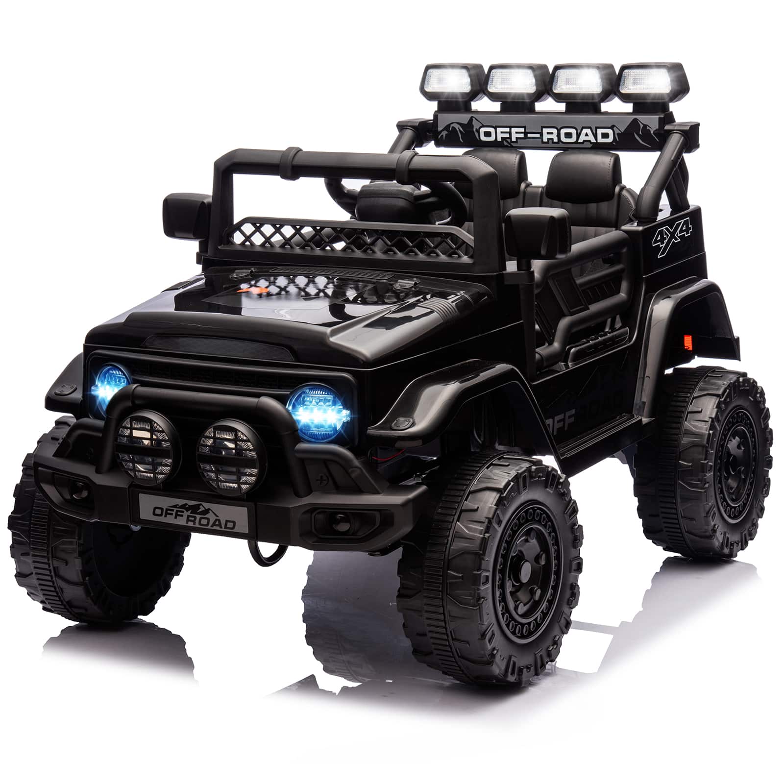 GAOMON - 12V Kids Ride On Toy for Big Kids, 4 Wheeler Truck Car Play Car with 5MPH Max Speed, Remote Control, Accelerator Pedal - Black