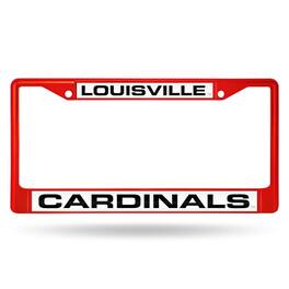 Rico Industries - Louisville-Cardinal's Red Painted Metal Laser Cut License Plate Frame - Multi