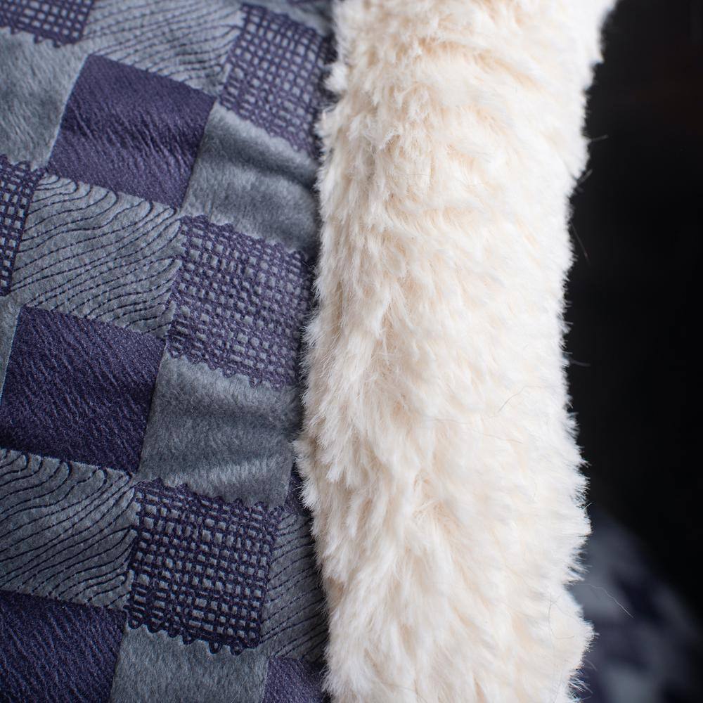 Angle. Armarkat - Cuddle Cave Cat Bed C44 For Cats and Puppy Dogs Blue Checkered - Blue.