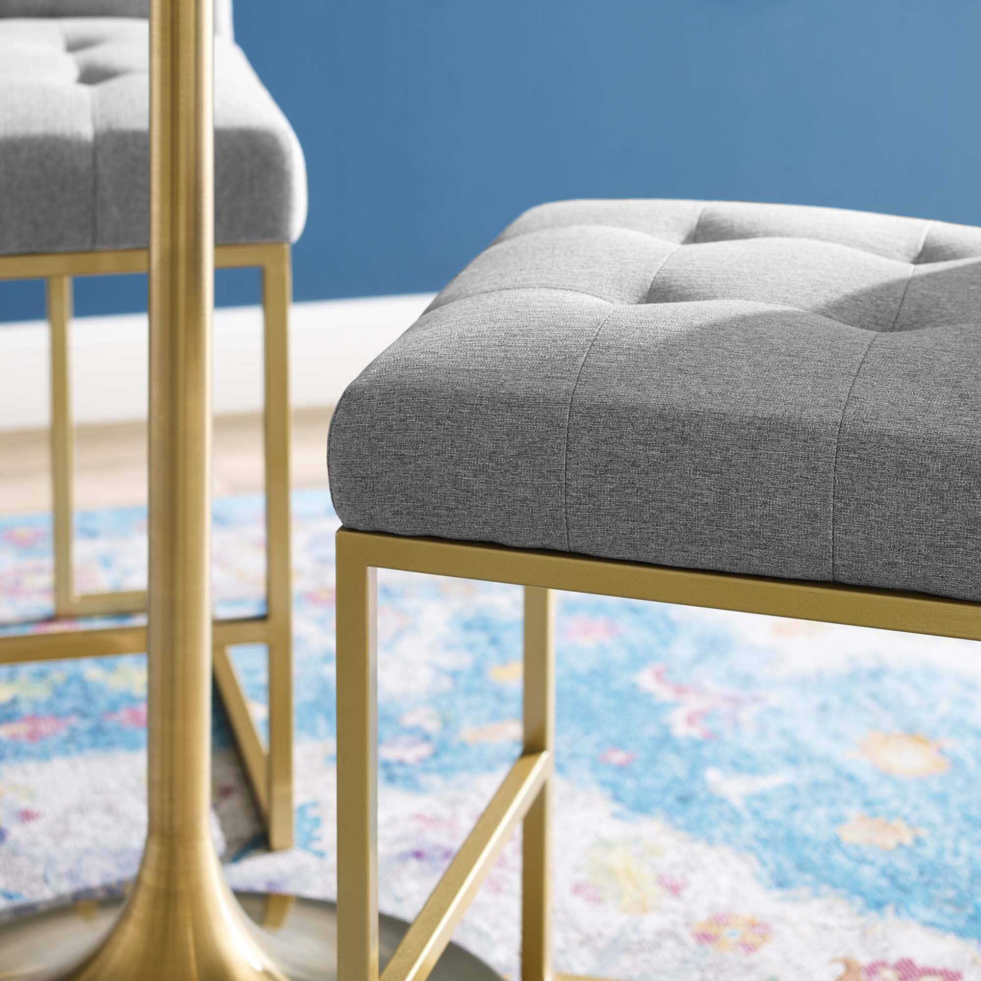Alt View 4. Modway - Privy Upholstered Fabric Counter Stool Set of 2 - Gray.