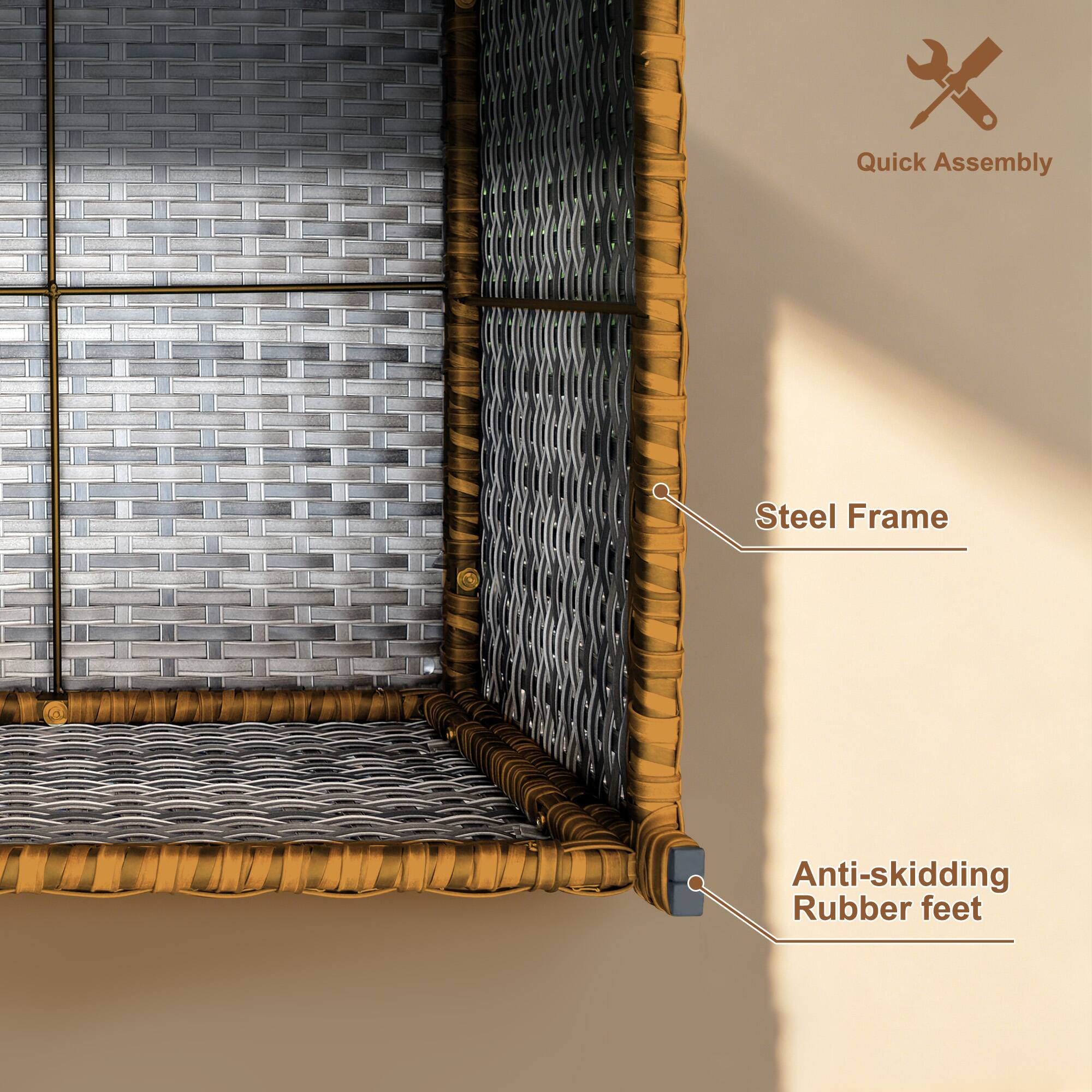 Quick Assembly Steel Frame Anti-skidding Rubber feet