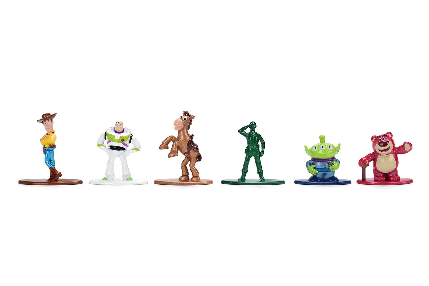 Angle. Jada - Set of 6 Diecast Figures "Toy Story" Movie Franchise "Nano Metalfigs" Series Diecast Models by Jada - Multicolor.