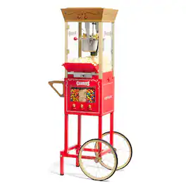 Nostalgia - 53-in. Popcorn Cart with Candy Dispenser - Red