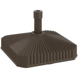 Outsunny - Square Patio Umbrella Base Holder, Heavy Duty Outdoor Umbrella Stand Base, Filled Up to 42lbs with Stand or 33lbs - Brown