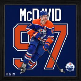 Highland Mint - Connor McDavid Blue Edmonton Oilers 13'' x 13'' Impact Jersey Framed Photo - Multicolor