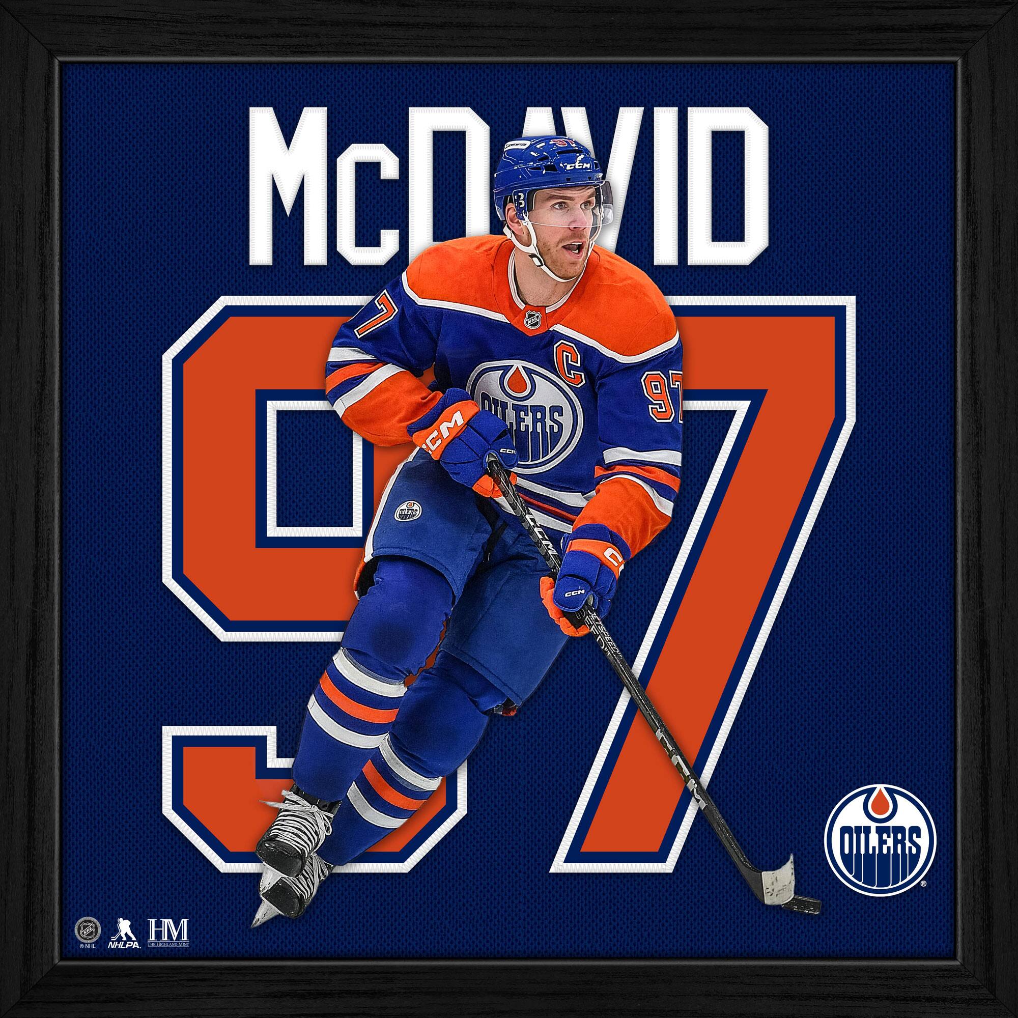 Connor McDavid Blue Edmonton Oilers 13'' x 13'' Impact Jersey Framed Photo