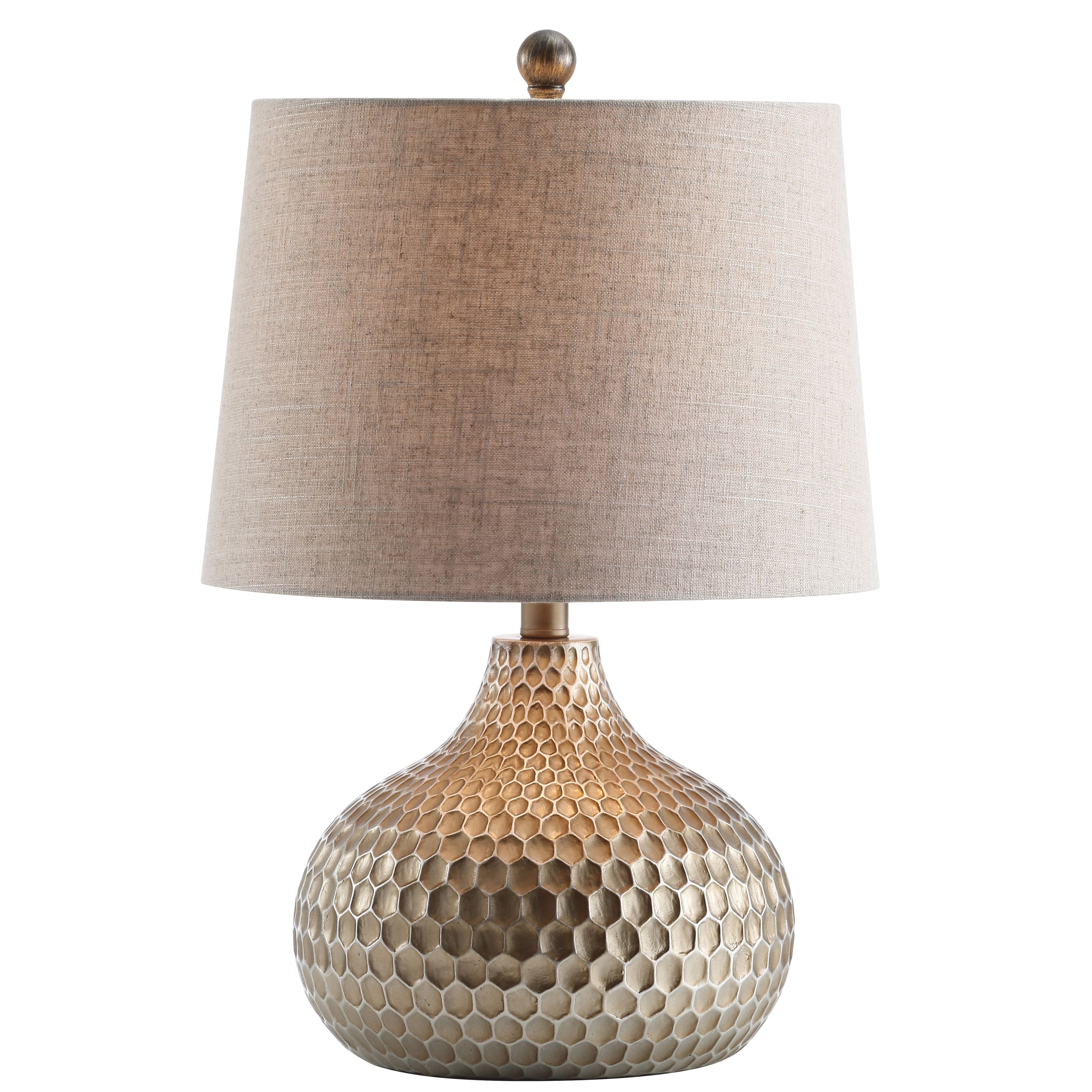 Jonathan Y - Bates 22" Honeycomb LED Table Lamp - Antique Brown