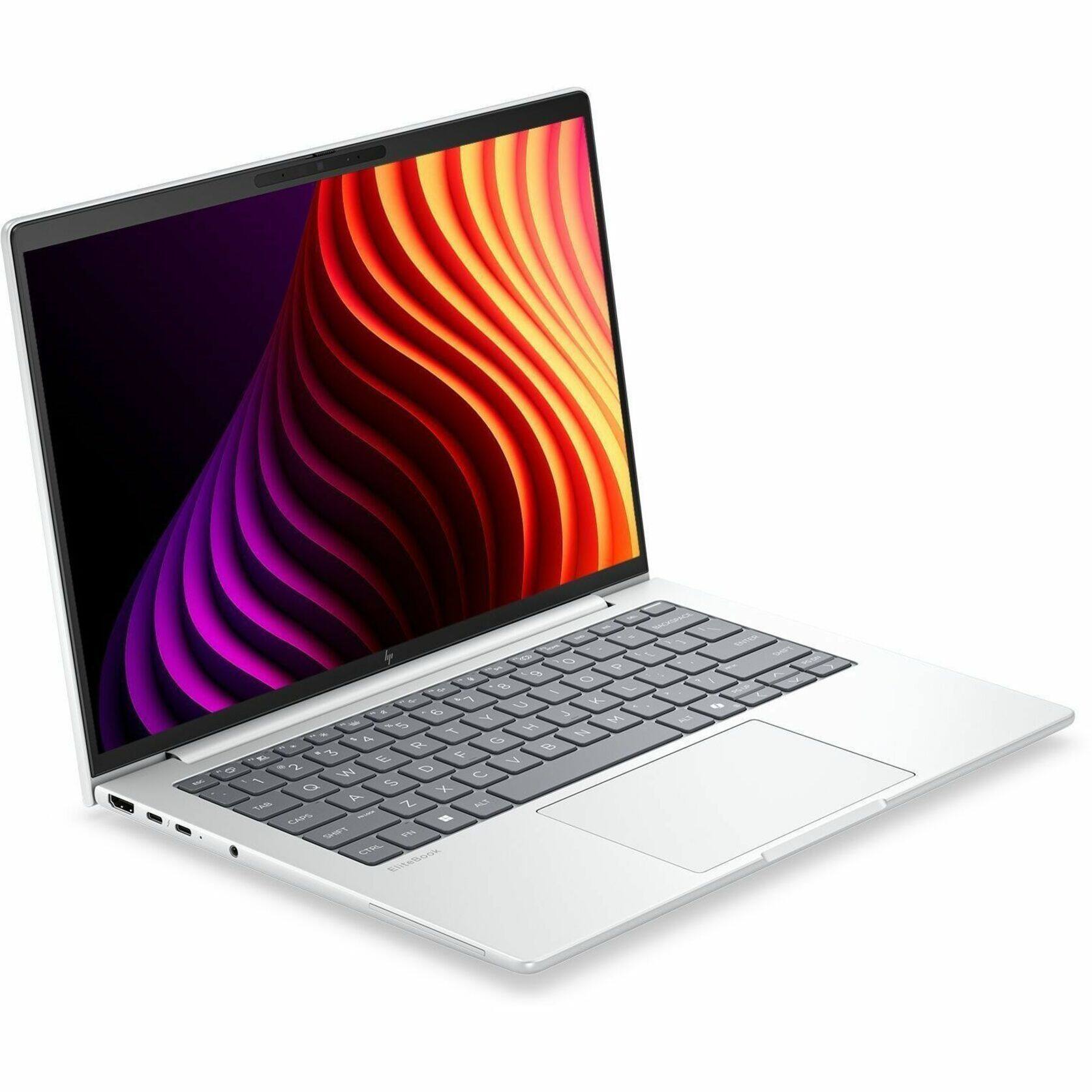 Alt View 13. HP - EliteBook 8 G2i 14" IPS 1920 x 1200 (WUXGA) Laptop - Intel Core Ultra 7 with 32GB Memory - 512 GB SSD - Glacier Silver Aluminum, Gray.