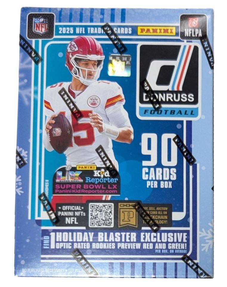 Front. Panini - 2025 Panini Donruss Football Holiday Blaster Box.