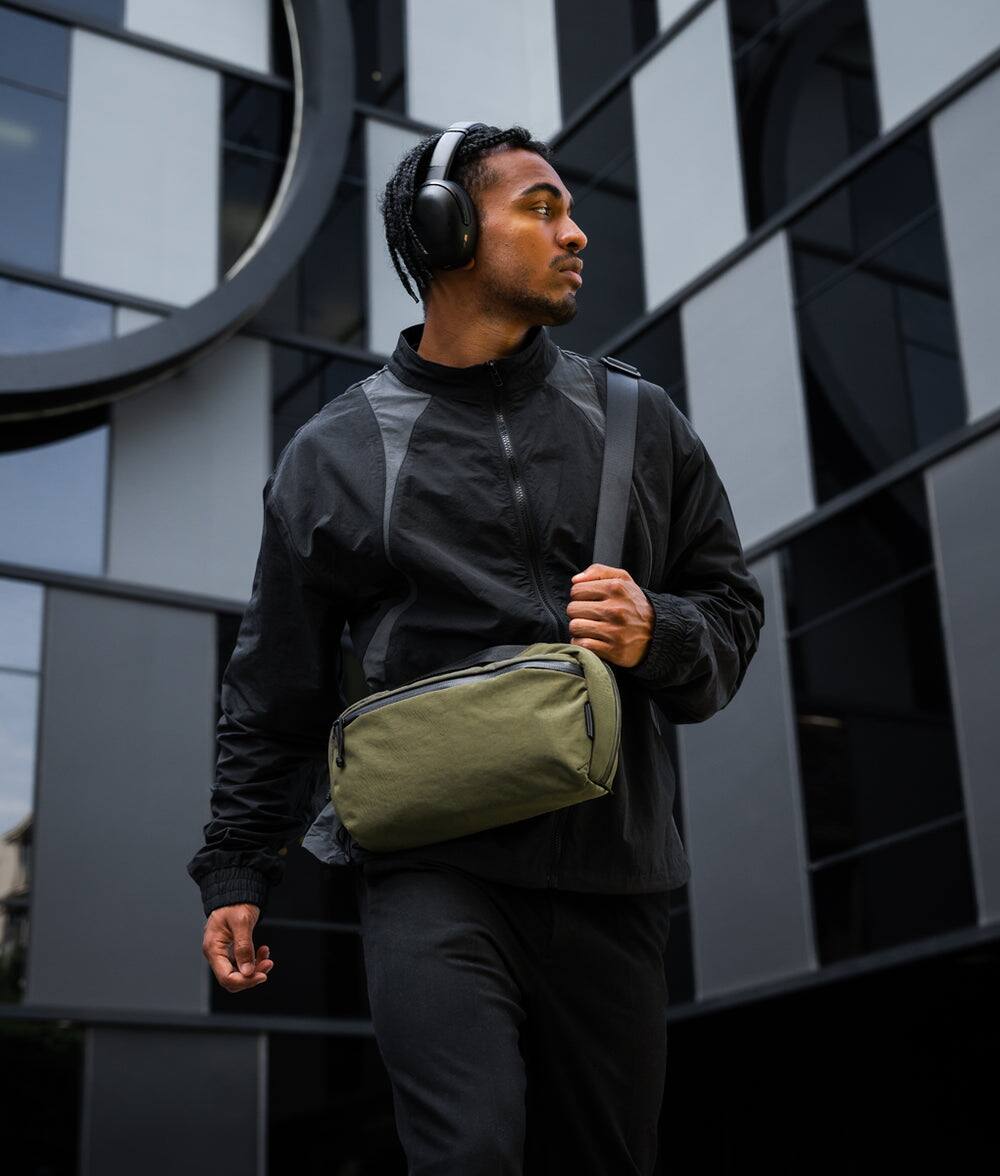 Alt View 9. ALPAKA - Gaming Sling Bag for Switch 2/Steam Deck/ROG Ally, Game Card Holder (20), 3.5L EDC Crossbody, Water-Resistant - Green Axoflux 400D Washed Nylon.