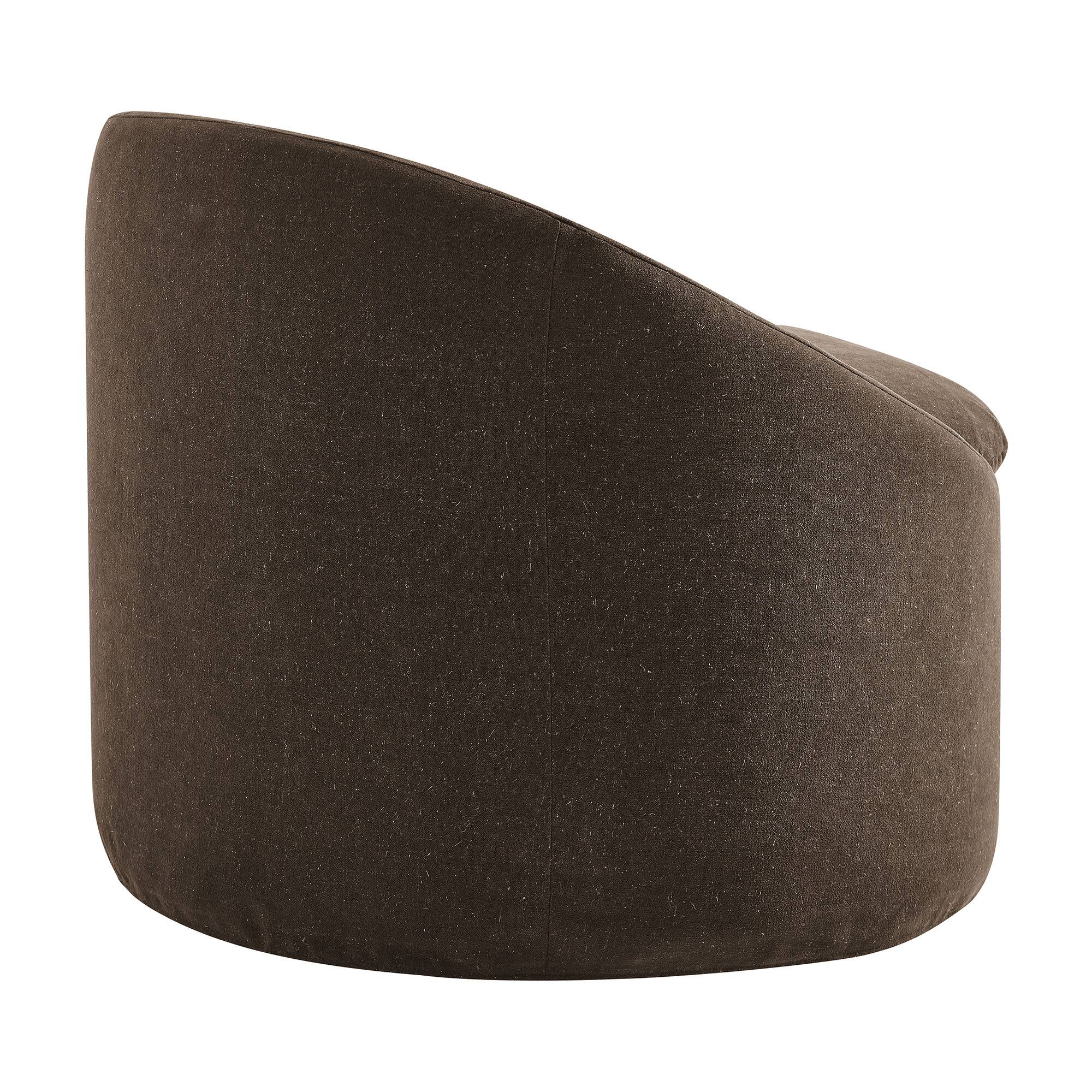 Alt View 3. Modway - Sadie Slipcovered Linen-Blend Round Accent Chair by Modway - Cocoa.
