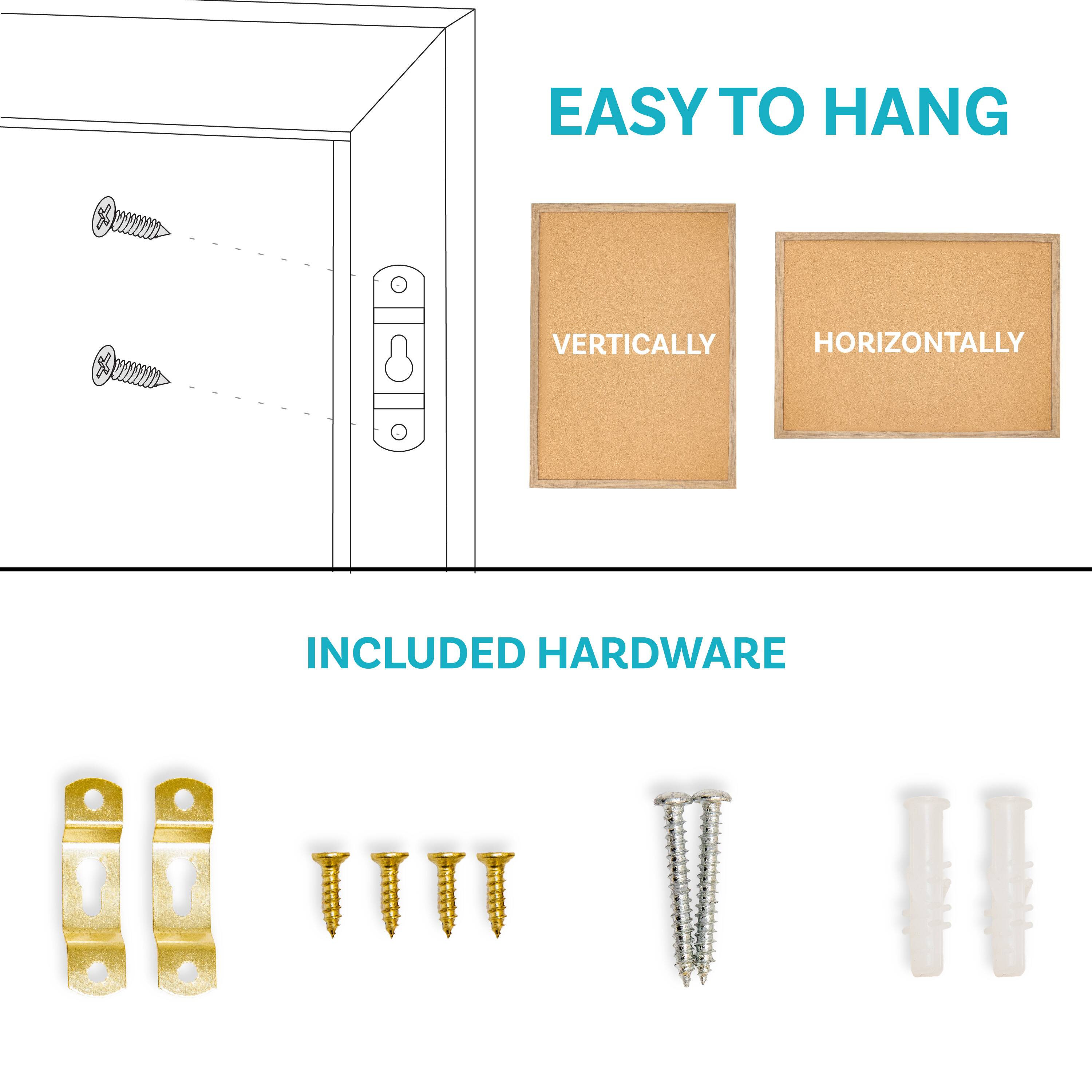 EASY TO HANG

VERTICALLY HORIZONTALLY

INCLUDED HARDWARE