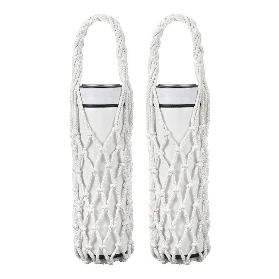 Hand Twisted Rope Unique Bargains 2pcs Crochet Water Bottle Carrier Bag, Handwoven Cotton ...