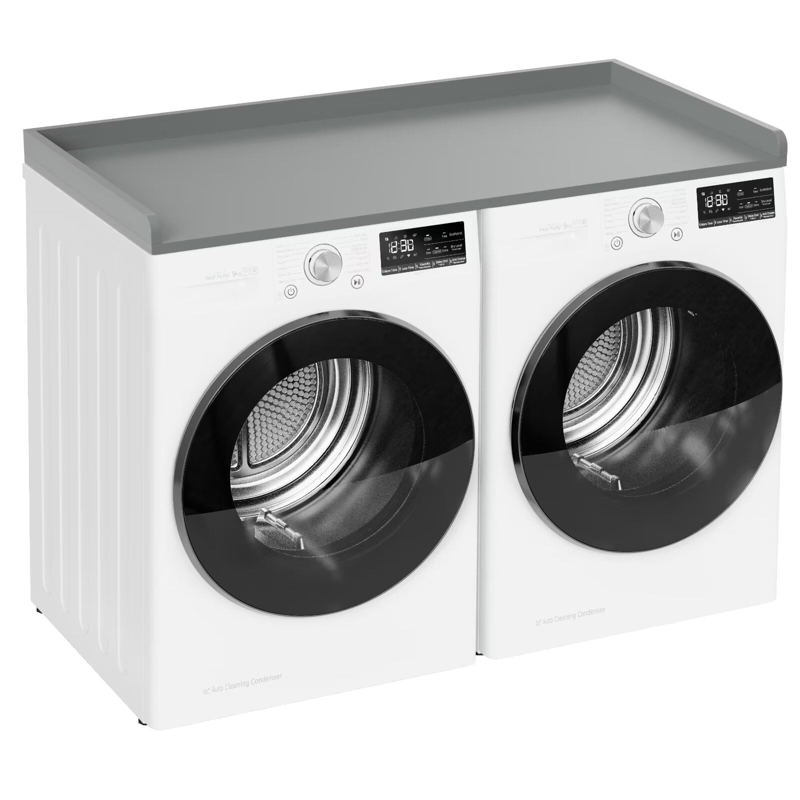 Tooloton - Washer Dryer Countertop Shelf, 54x27.5 Inch Laundry Organizer with Edge Guard, Storage Cover in Grey - Gray