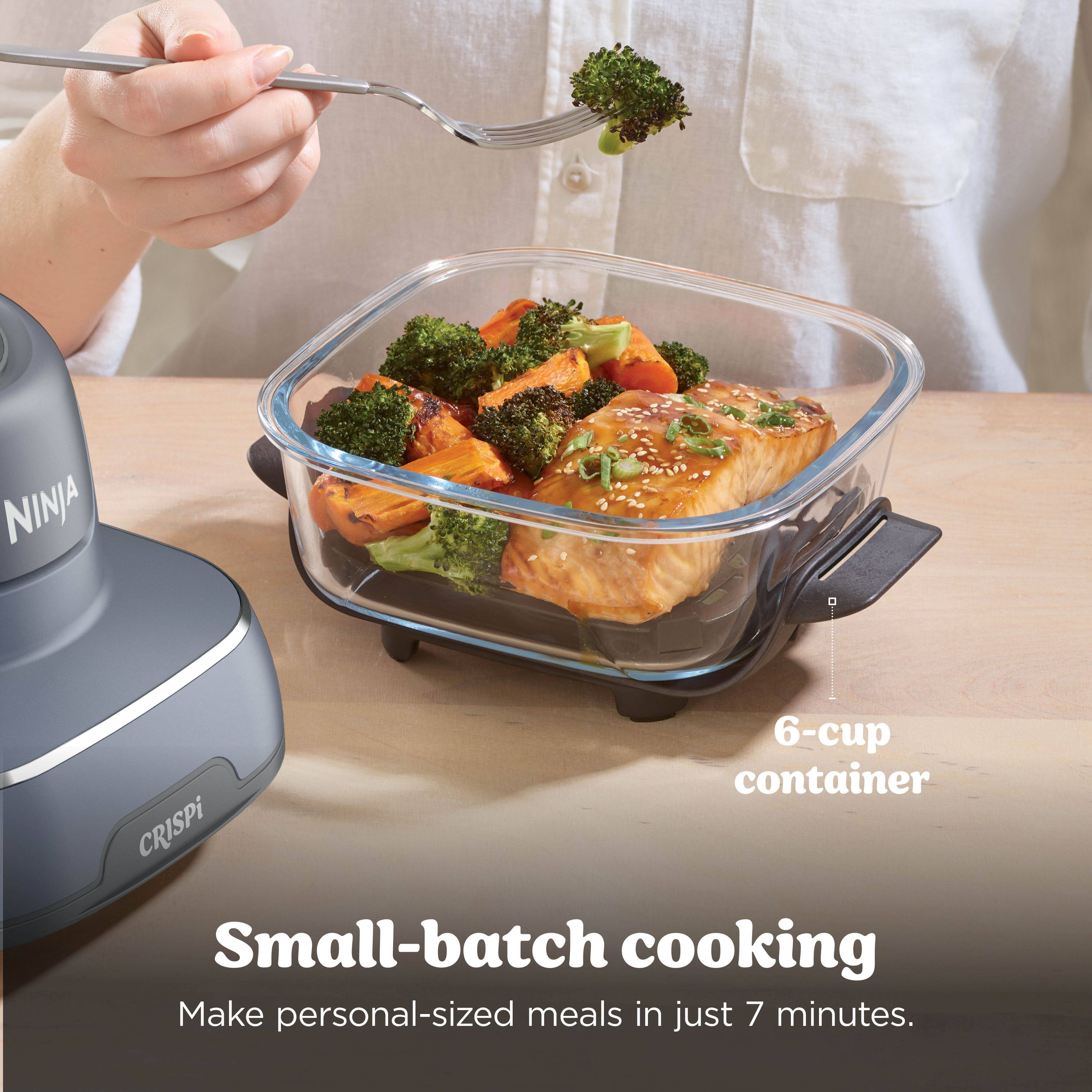 NINJA 6-cup container CRISPi Small-batch cooking. Make personal-sized meals in just 7 minutes.