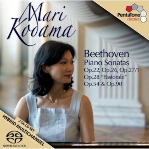 Mari Kodama  
Pentatone Classics  

Beethoven  
Piano Sonatas  
Op.22, Op.26, Op.27/1, Op.28 "Pastorale", Op.54 & Op.90  

HYBRID 2 SA-CD SET  
SUPER AUDIO MULTICHANNEL CD
