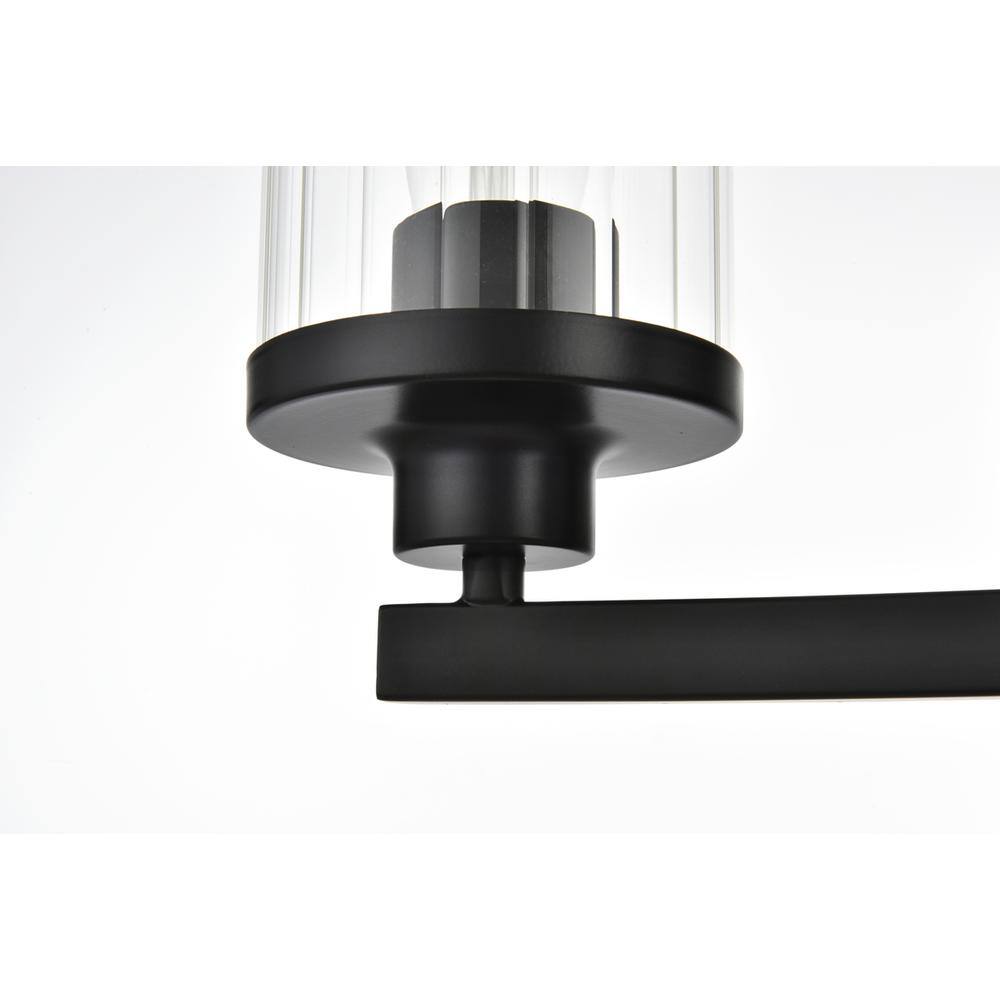 Angle. Living District - Saanvi 4 light Black and Clear Bath Sconce - Black And Clear.