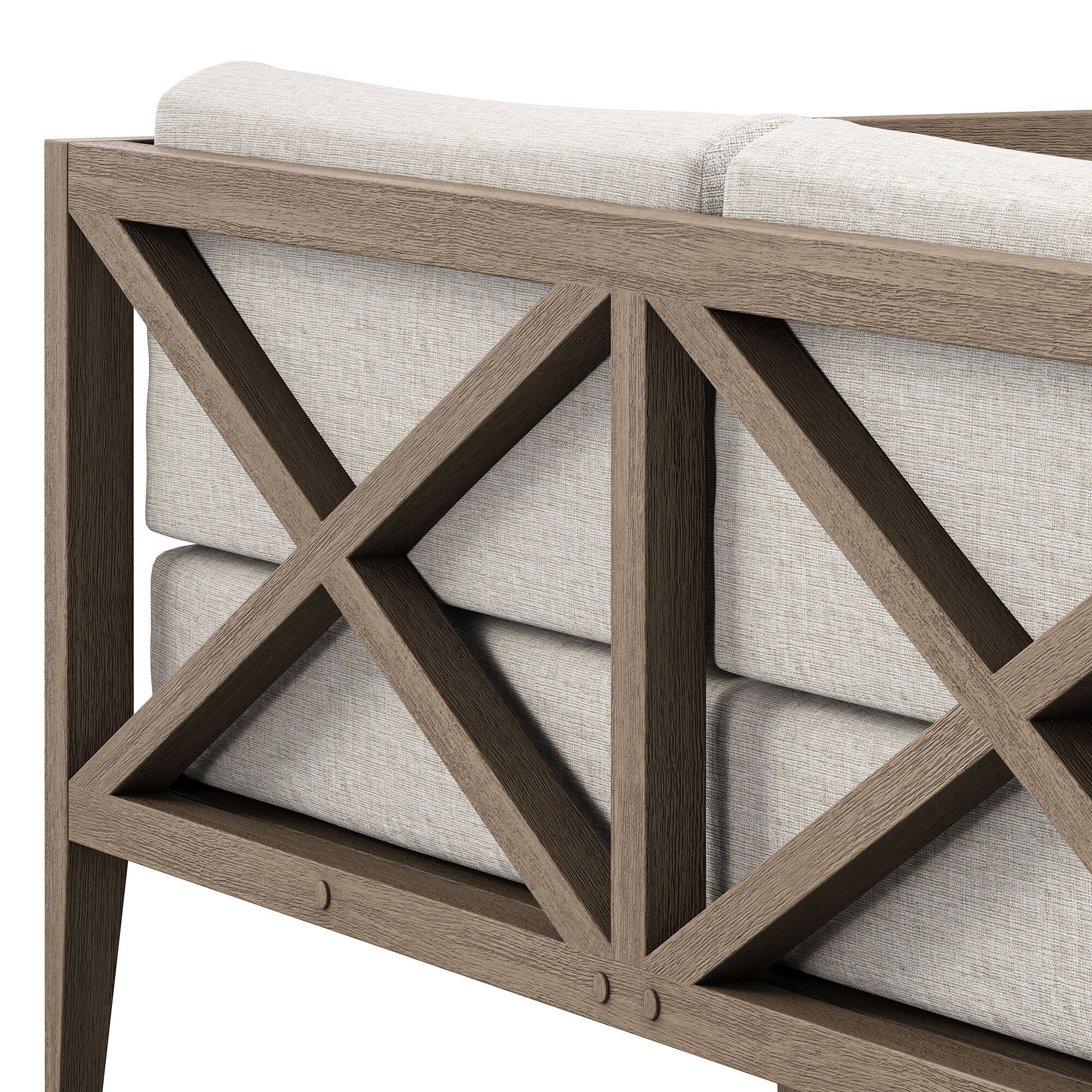 Alt View 6. Modway - Northlake Outdoor Patio Teak Loveseat by Modway - Weathered Gray Pebble.