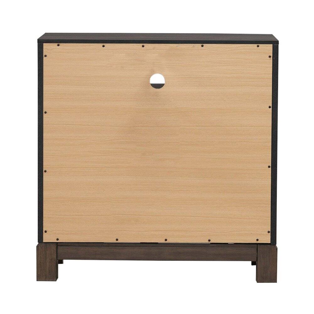 Back. Liberty Furniture Industries - Modern Edge Bedroom Bedside Chest w/ Charging Station USB-A USB-C - Caffe - Caffe Brown.