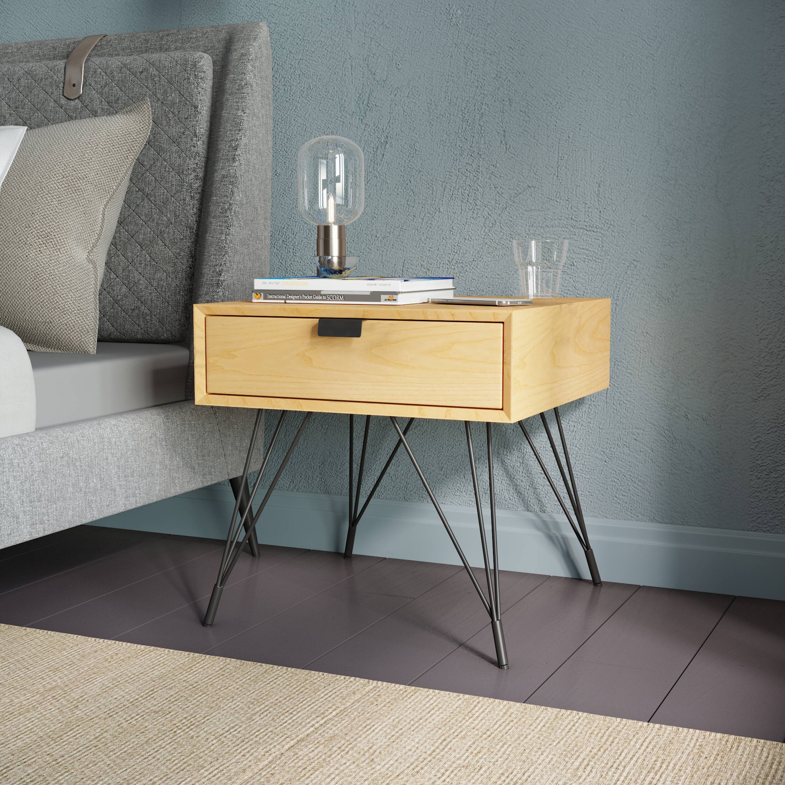 Angle. Adore Decor - Newell Side Table - Natural.
