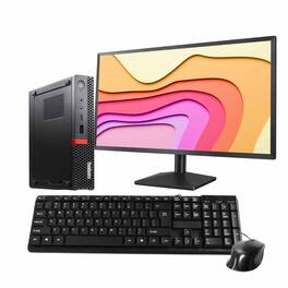 Lenovo - Refurbished Excellent - ThinkCentre M920 Desktop Computer Bundle-Intel Core i5 8th Gen-16GB DDR4 RAM-500GB SSD-Windows 11 Pro-24" Monitor - Black