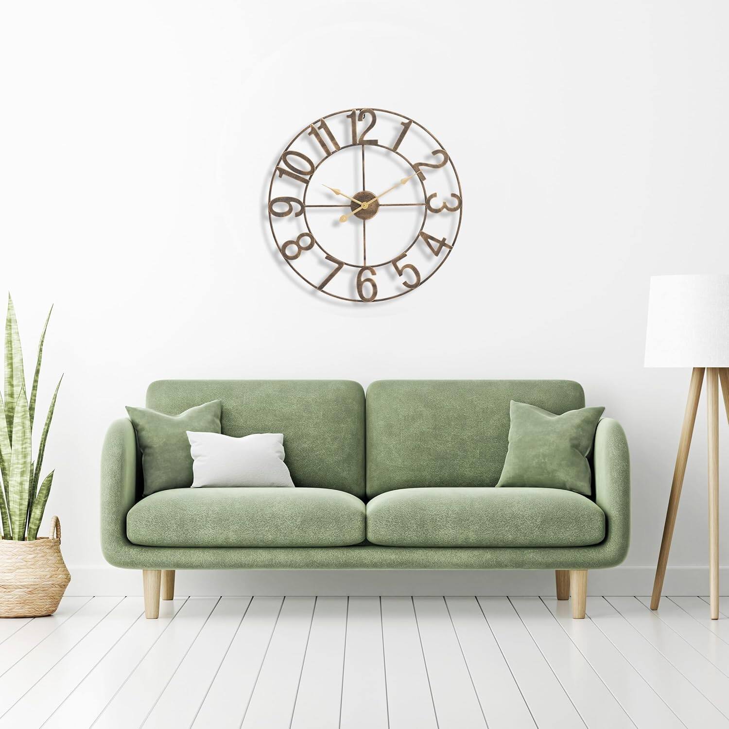 Alt View 4. Sorbus - Sorbus Large Wall Clock for Living Room Decor, 24 inch Big Wall Clock Decorative, Battery Operated Analog Large Clock - Brown.