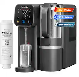 Waterdrop - M6CG Cold and Hot Reverse Osmosis System Countertop Water Filter, 8-Stage Mineralization, EXTRA M6RFG Filter - Black