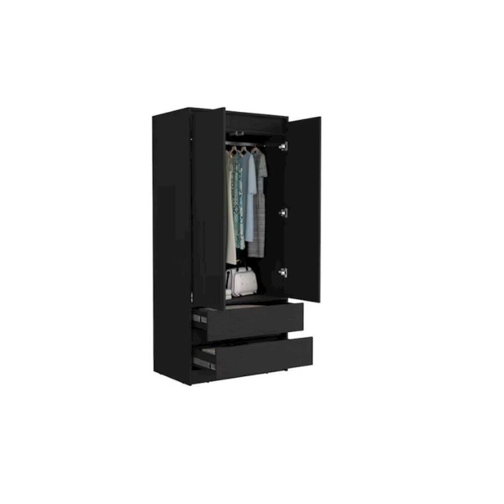 Alt View 1. TuHome - Austin Armoire Black MDF - Black.