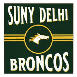 Jardine - SUNY Delhi Broncos 10" x 10" Retro Team Sign - Green