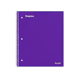 Staples - Premium Poly 1-Subject Notebook, 8.5" x 11", College Ruled, 100 Sheets - Purple