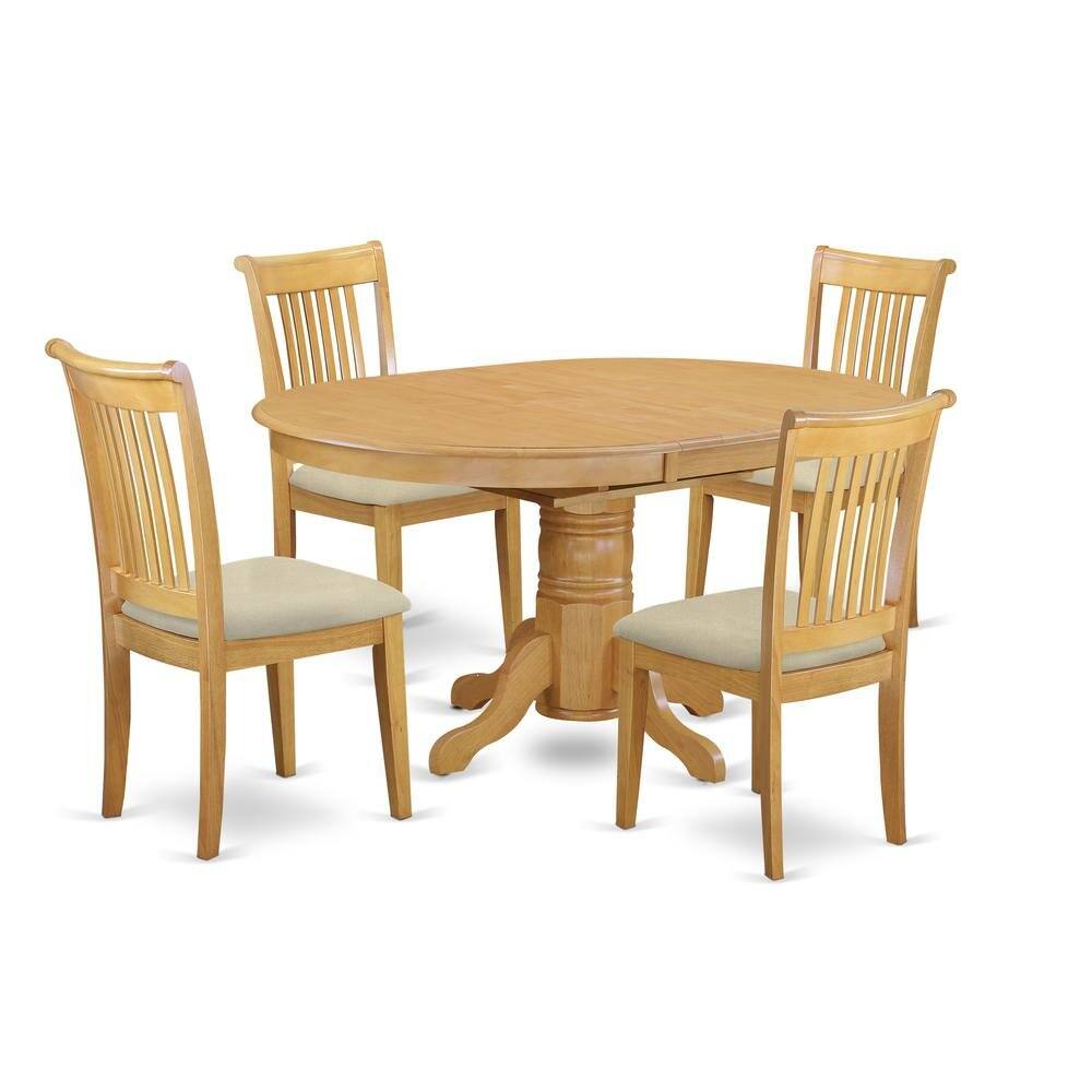 Alt View 2. FurniFact - Oak Solid Wood 5 Pc Breakfast Nook Table Set - Brown.
