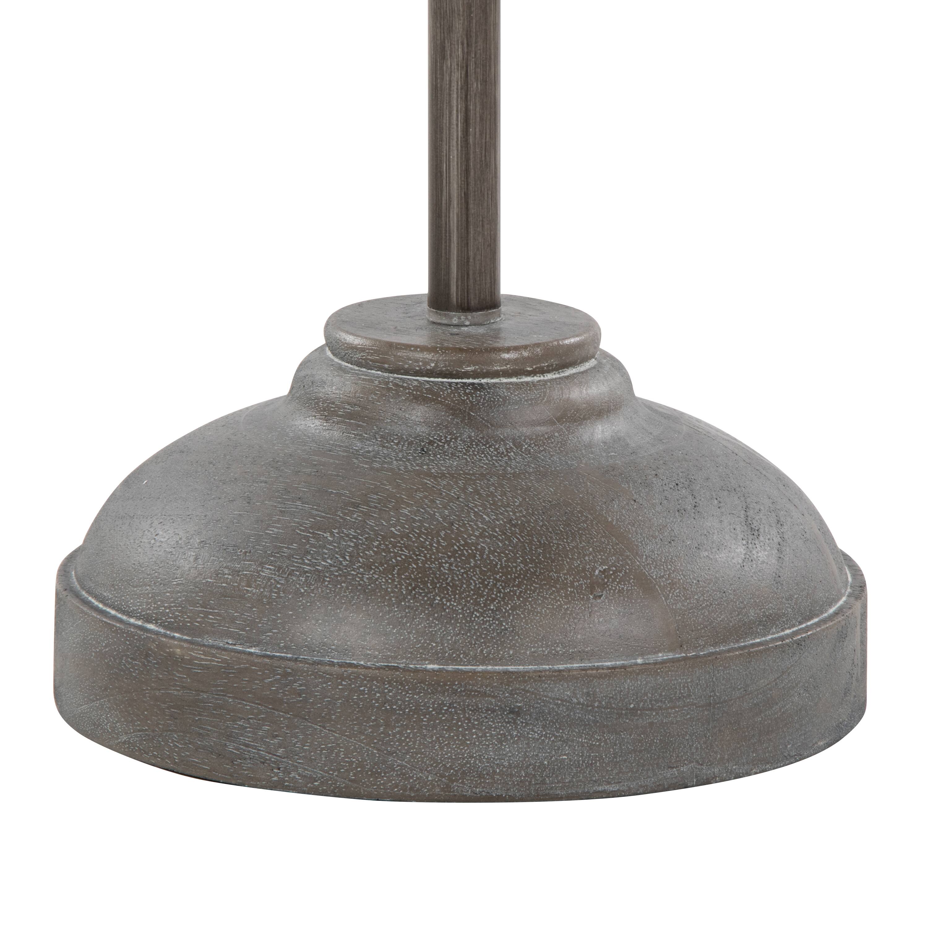 Alt View 2. Loheer - Loheer 61.5" Contemporary Polyresin Floor Lamp Acid Grey Wood Finish White Linen Shade - White.