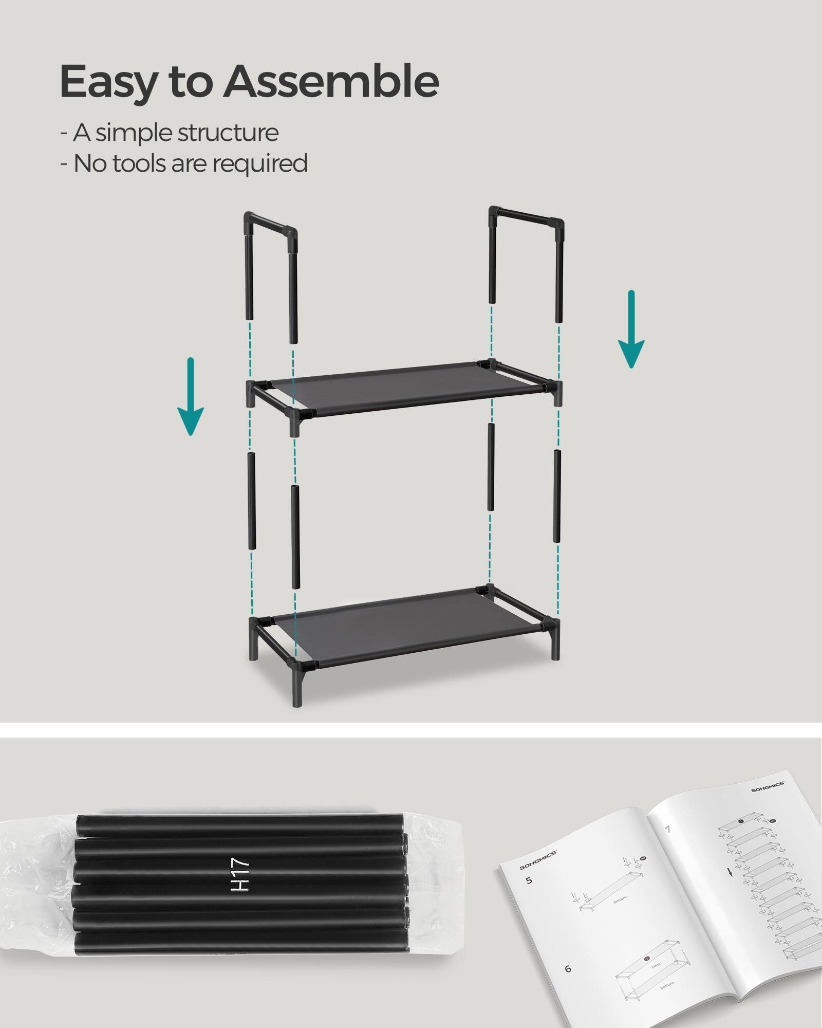 Easy to Assemble  
- A simple structure  
- No tools are required  

S 7 H17 IS a 5 M 6