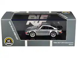 1986 RUF BTR Slantnose 1/64 Diecast Model Car by Paragon Models - Silver Metallic
