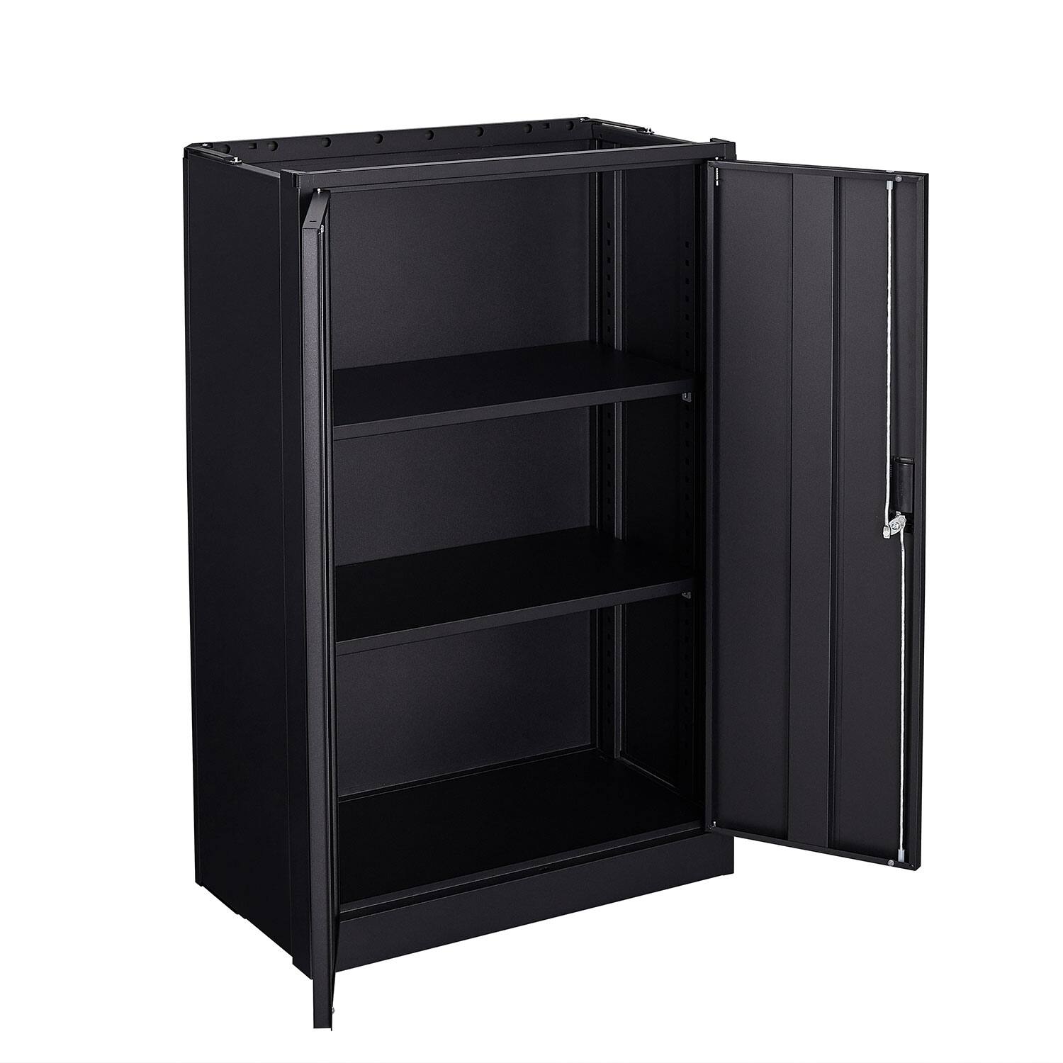 Alt View 6. GOODSILO - Metal Storage Cabinet with Locking Doors & Adjustable Shelf, Folding Filing Locker for Home, Office, School, Garage - Black.