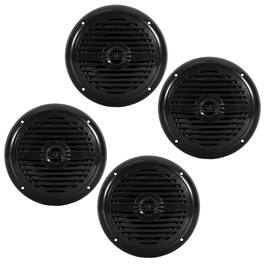 Acoustic Audio by Goldwood - MRN65B Waterproof Flush Mount Marine 6.5" Speakers Passive 2 Pair Pack - Black