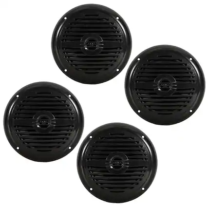 Front. Acoustic Audio by Goldwood - MRN65B Waterproof Flush Mount Marine 6.5" Speakers Passive 2 Pair Pack - Black.